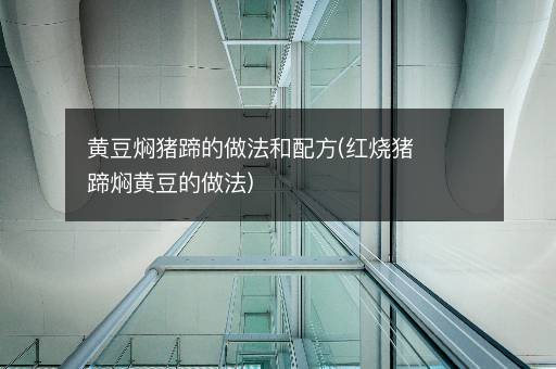 黄豆焖猪蹄的做法和配方(红烧猪蹄焖黄豆的做法)
